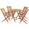 vidaXL Set bistro de grădină pliabil, 5 piese natural