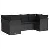 vidaXL Set mobilier de grădină cu perne, 6 piese, negru, poliratan