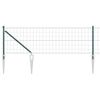 vidaXL Gard European cu V&acirc;rfuri 25 x 0,6 m Oțel cu strat de PVC Verde