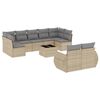 vidaXL Set canapele de grădină cu perne, 10 piese, bej, poliratan