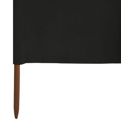 vidaXL Paravan anti-vânt cu 3 panouri, negru, 400 x 120 cm, textil