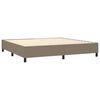 vidaXL Pat box spring cu saltea, gri taupe, 200x200 cm, textil
