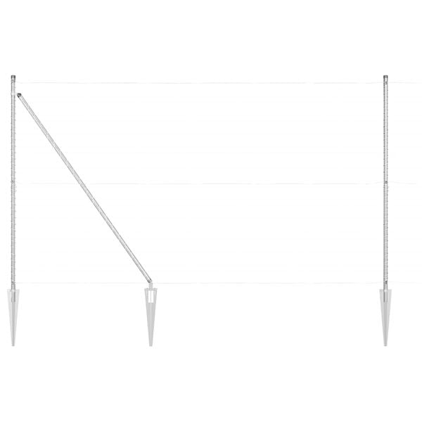 vidaXL Stâlp de gard. Altele 26 pcs Gri 3,2 x 3,2 x 170 cm Oțel