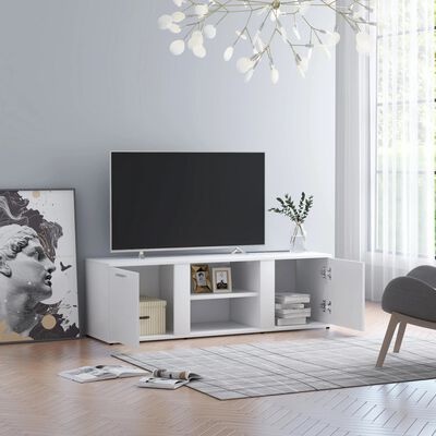 vidaXL Comodă TV, alb, 120 x 34 x 37 cm, PAL