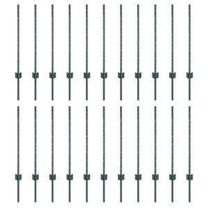 vidaXL St&acirc;lp de gard &icirc;ncorporat 22 buc. Verde 120 cm