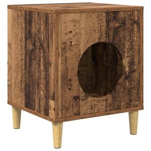 vidaXL Casa pentru pisici Lemn vechi 42,5 x 40 x 53 cm Lemn compozit