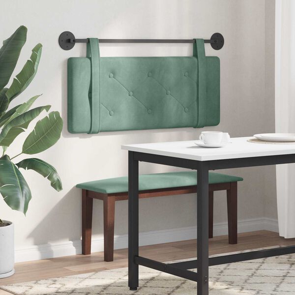 vidaXL Cap de pat suspendat Verde Mării 110 x 55 x 5 cm Catifea