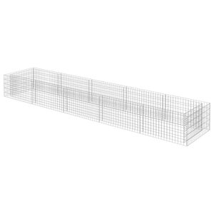 vidaXL Strat &icirc;nălțat gabion, 450 x 90 x 50 cm, oțel galvanizat