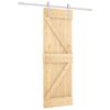 vidaXL Ușă glisantă Natural și Alb 70 x 210 cm Lemn de Pin Solid