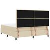 vidaXL Pat cu arcuri cu saltea cu headboard Crem 180 x 200 cm țesătură