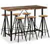 vidaXL Set mobilier de bar, 7 piese, lemn masiv reciclat