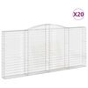 vidaXL Coșuri gabion arcuite 20 buc, 400x30x180/200cm, fier galvanizat