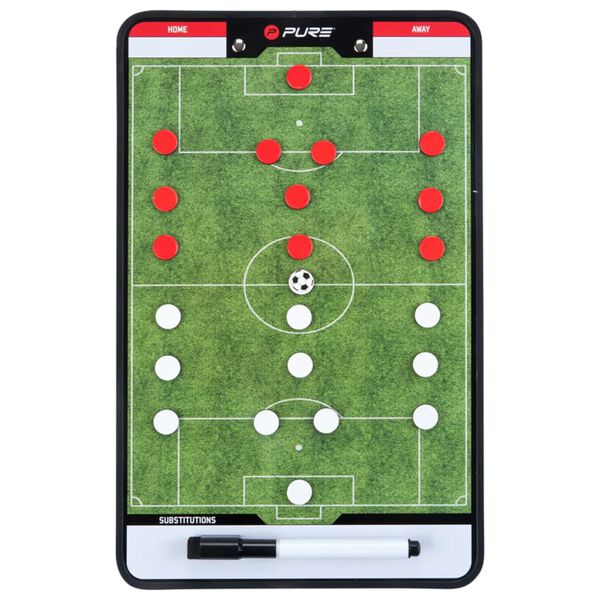 Pure2Improve Planșă tactică cu două fețe antrenor de fotbal 35 x 22 cm