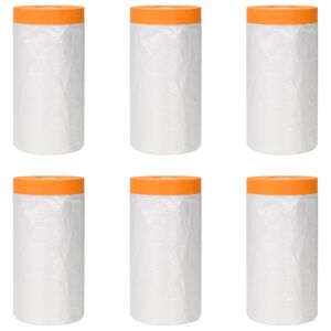 vidaXL Foie de praf cu bandă adezivă 6 buc. Transparent 140 x 3300 cm