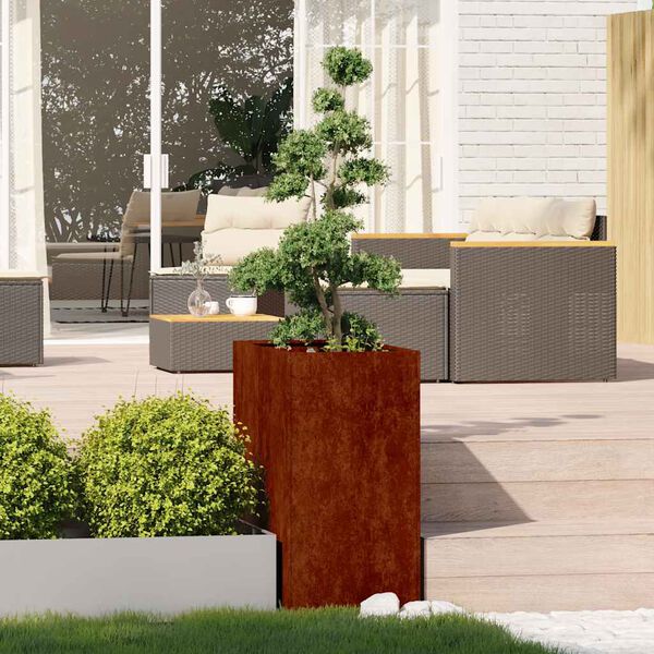 vidaXL Jardinieră Rusty 40x80x80 cm Oțel pentru intemperii