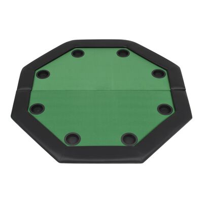 vidaXL Masă poker pliabilă în două părți, 8 jucători, octogonal, Verde