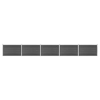 vidaXL Set de panouri de gard, negru, 872 x 105 cm, WPC