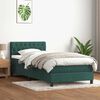 vidaXL Pat box spring cu saltea, verde &icirc;nchis, 100x220 cm, catifea