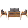 vidaXL Set bistro cu pernă 5 pcs Maro Lemn Solid de Acacia