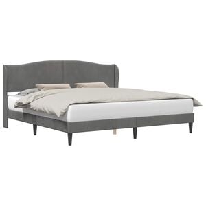 vidaXL Cadru de pat cu headboard Gri &icirc;nchis 180 x 200 cm Catifea