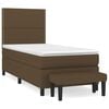 vidaXL Pat box spring cu saltea, maro &icirc;nchis, 90x190 cm, textil