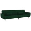 vidaXL Canapea extensibilă cu 2 locuri, 2 perne, verde &icirc;nchis, catifea