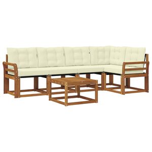 vidaXL Set de canapele de exterior 6 buc. Natural și Crem