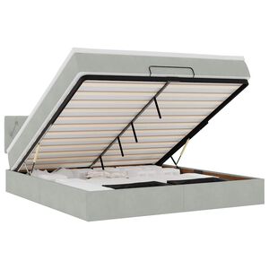 vidaXL Cadru de pat otoman cu saltea Gri deschis 180x200cm catifea