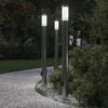 vidaXL St&acirc;lpi iluminatori cu priză, 3 buc., 110 cm, oțel inoxidabil, IP44