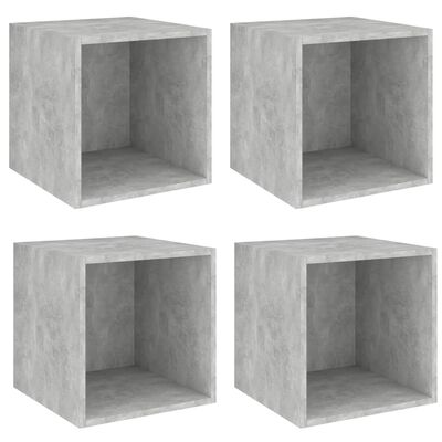 vidaXL Dulapuri de perete, 4 buc., gri beton, 37x37x37 cm, PAL