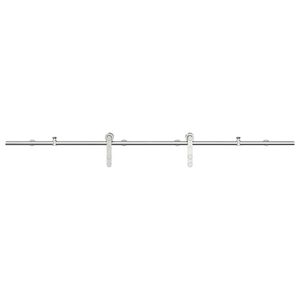 vidaXL Set piese pentru ușă glisantă, argintiu, 183 cm oțel inoxidabil