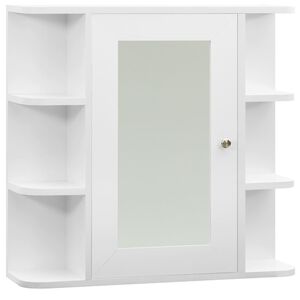 vidaXL Dulap de baie cu oglindă, alb, 66x17x63 cm, MDF
