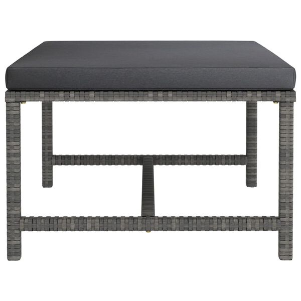 vidaXL Taburet modular cu pernă, gri, poliratan