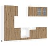 vidaXL Unitate de bucătărie Lyon 8 pcs Stejar Artizanal Lemn prelucrat