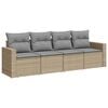 vidaXL Set canapele de grădină, 4 piese, cu perne, bej, poliratan