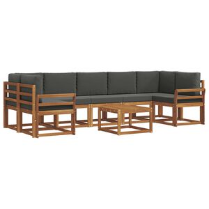 vidaXL Set de canapele de exterior cu pernă 8 pcs Natural și Antracit