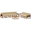 vidaXL Set de canapele de exterior cu pernă 8 pcs Natural și Bej