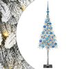 vidaXL Brad de Crăciun cu 150 LED cu suport Alb 120 cm PE și Oțel