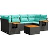 vidaXL Set canapele de grădină cu perne, 7 piese, negru, poliratan