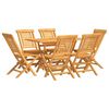 vidaXL Set mobilier de grădină, 7 piese, lemn masiv de tec
