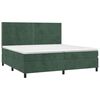 vidaXL Pat box spring cu saltea, verde &icirc;nchis, 200x200 cm, catifea