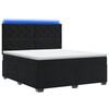 vidaXL Pat boxspring cu saltea cu benzi LED Negru 140 x 190 cm Catifea