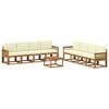 vidaXL Set de canapele de exterior 9 buc. Natural și Crem Poliester