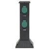 vidaXL Coloană priză de exterior cu 4 căi, negru/verde, 16x16x39,5 cm