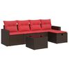 vidaXL Set canapele de grădină cu perne, 6 piese, maro, poliratan