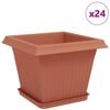 vidaXL Ghivece pentru plante 24 buc. Roșu cărămidă Plastic