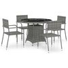 vidaXL Set mobilier de grădină, 5 piese, antracit/gri, poliratan