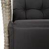 vidaXL Set mobilier de grădină cu perne, 3 piese,gri deschis,poliratan