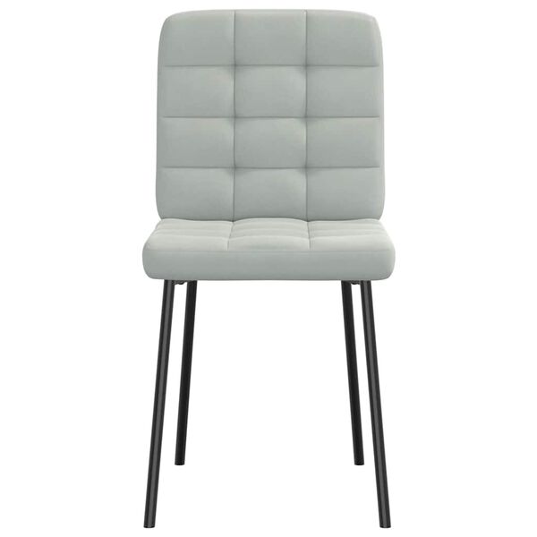 vidaXL Scaune de sufragerie, 6 buc., gri deschis, catifea