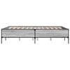 vidaXL Cadru de pat, gri sonoma, 120x190 cm, lemn prelucrat și metal